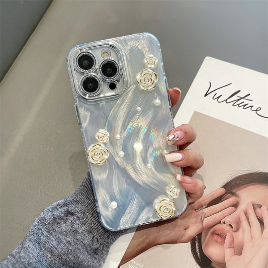 Graceful Pearl Rose Holographic Case