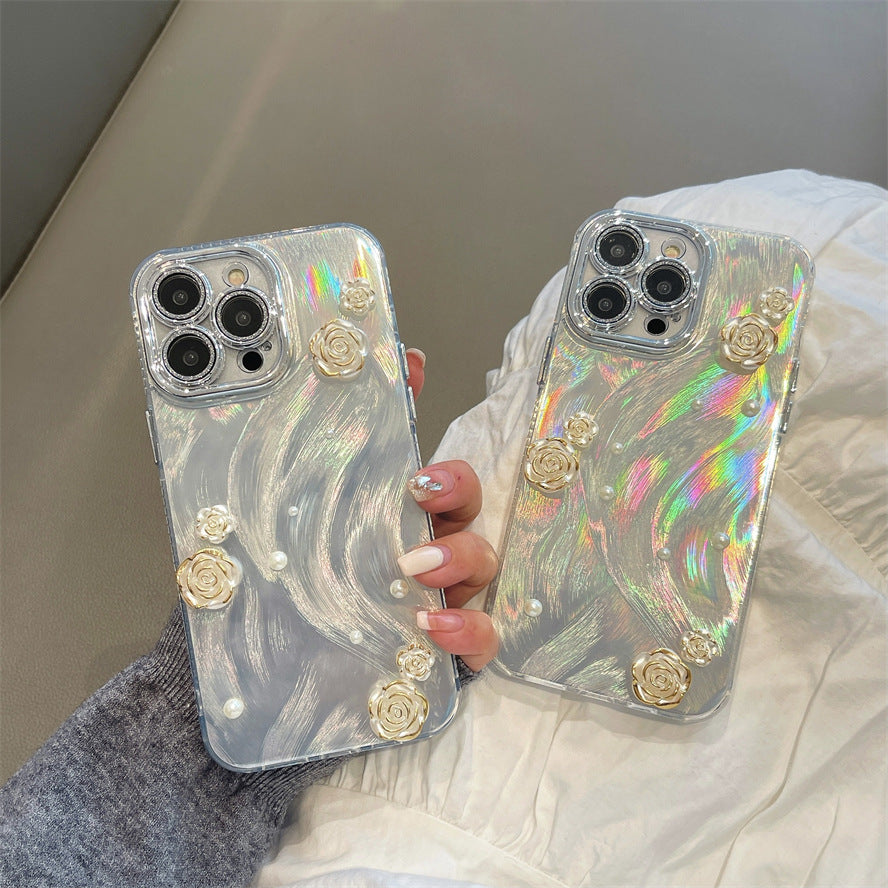 Graceful Pearl Rose Holographic Case