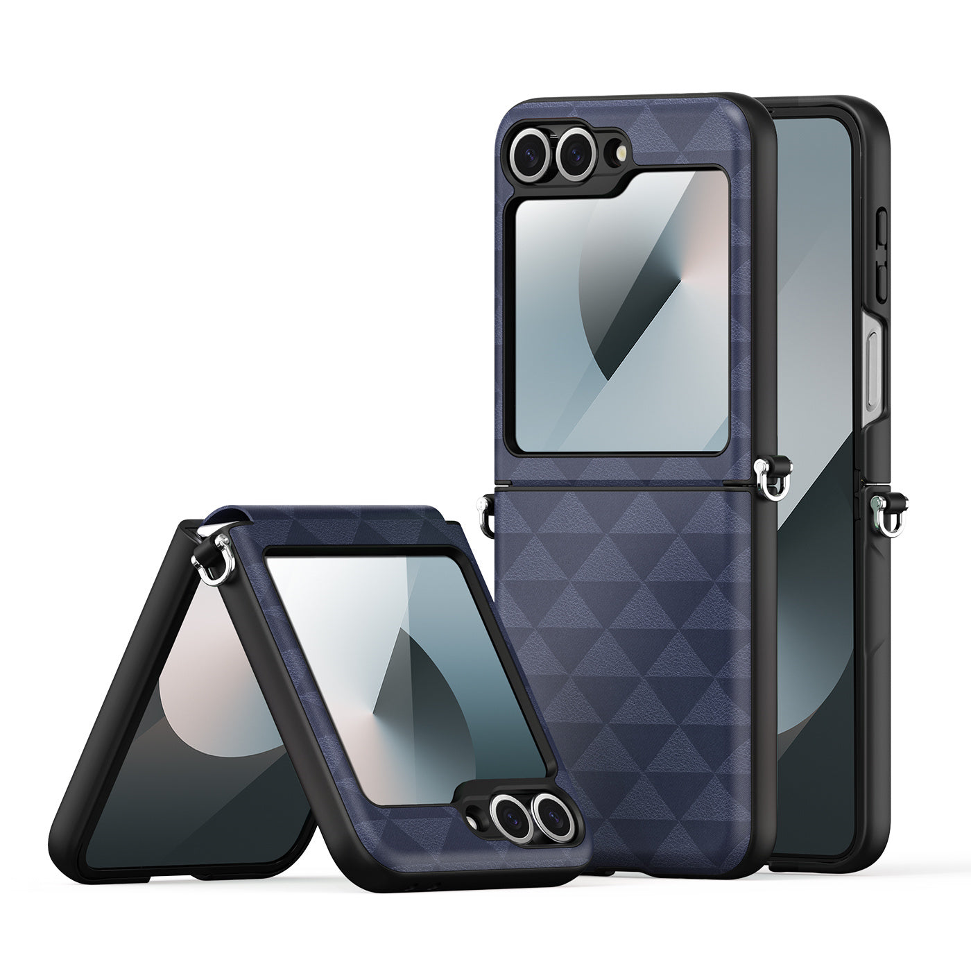 Galaxy Z Flip Series Premium Diamond PU Texture Hybrid Case