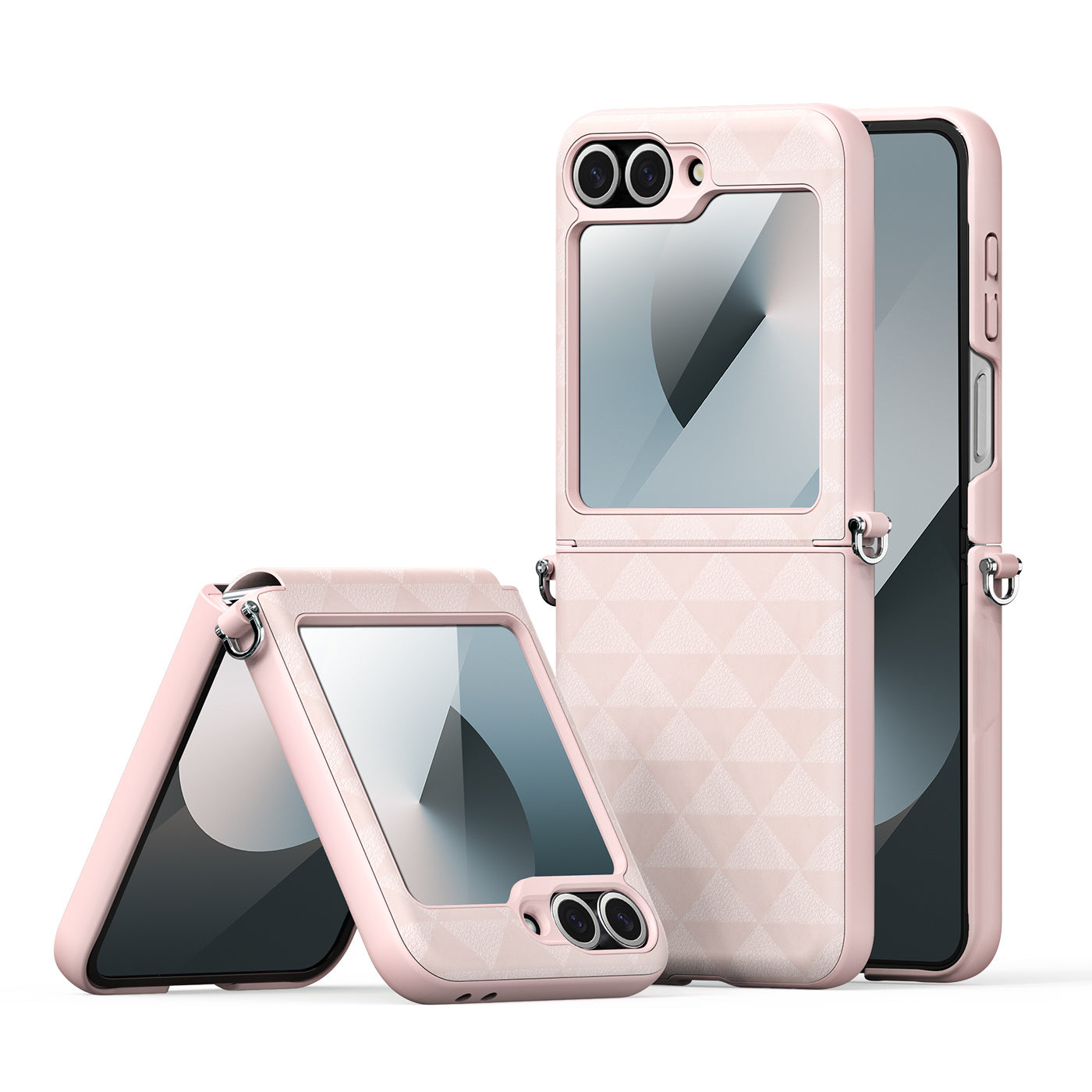 Galaxy Z Flip Series Premium Diamond PU Texture Hybrid Case