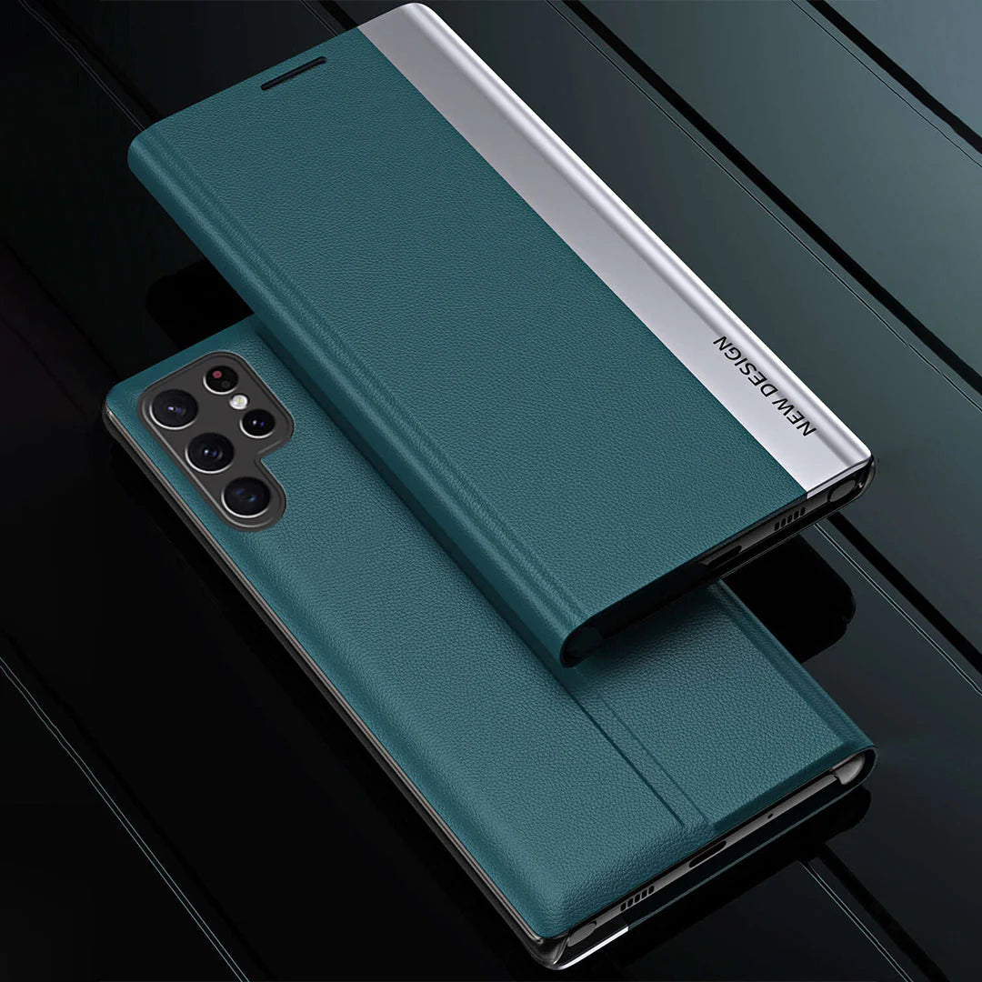 Galaxy S26 Series PU Leather Side Window Flip Case