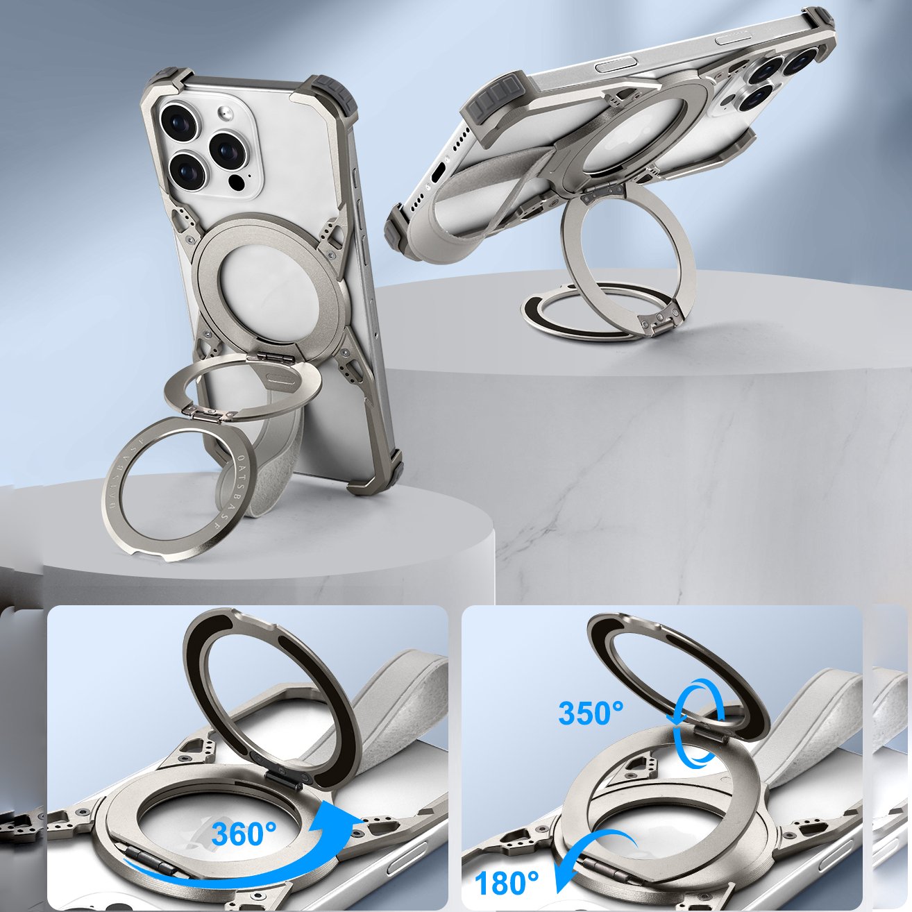 Versatile Dual Ring Magnetic Stand Case - iPhone