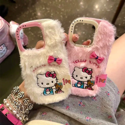Kitty Fuzzy Embroidery Phone Case