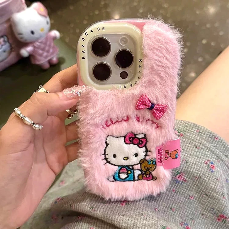 Kitty Fuzzy Embroidery Phone Case