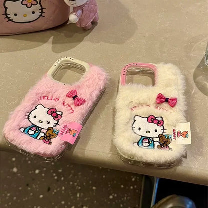 Kitty Fuzzy Embroidery Phone Case