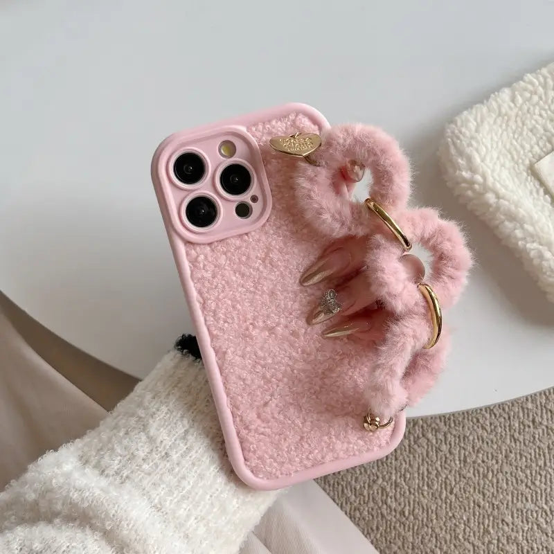 Luxe Plush Chain Phone Case