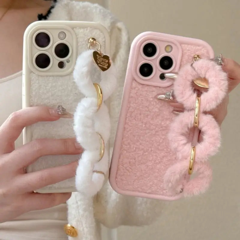 Luxe Plush Chain Phone Case
