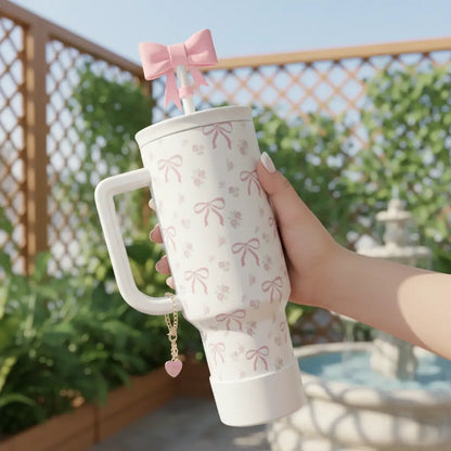 Rosy Lace Bow Tumbler
