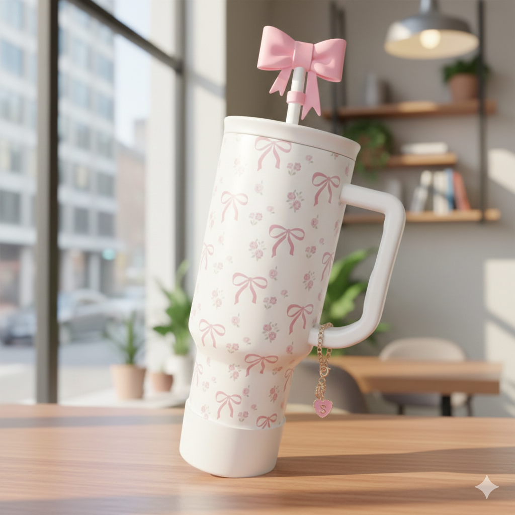 Rosy Lace Bow Tumbler