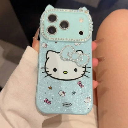 Glam Glitter Blue Kitty Case