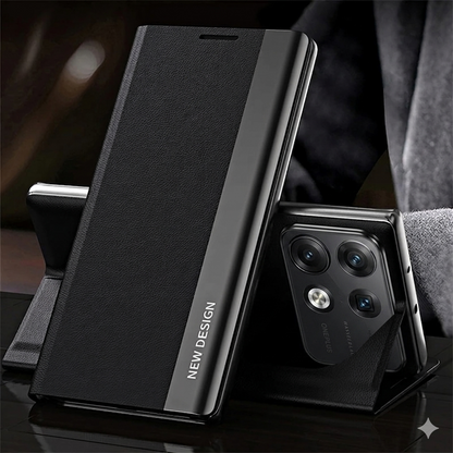 PU Leather Side Window Flip Case - Nothing