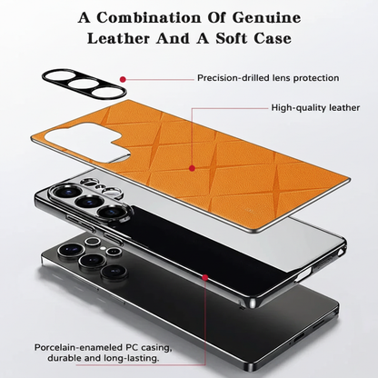 Elite Stripe Electroplated Leather Case