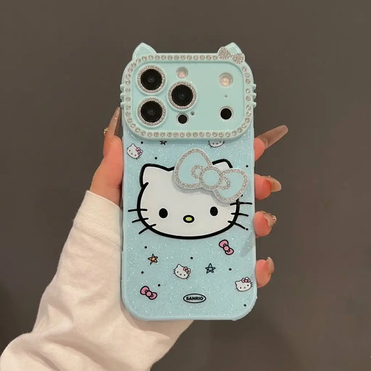 Glam Glitter Blue Kitty Case