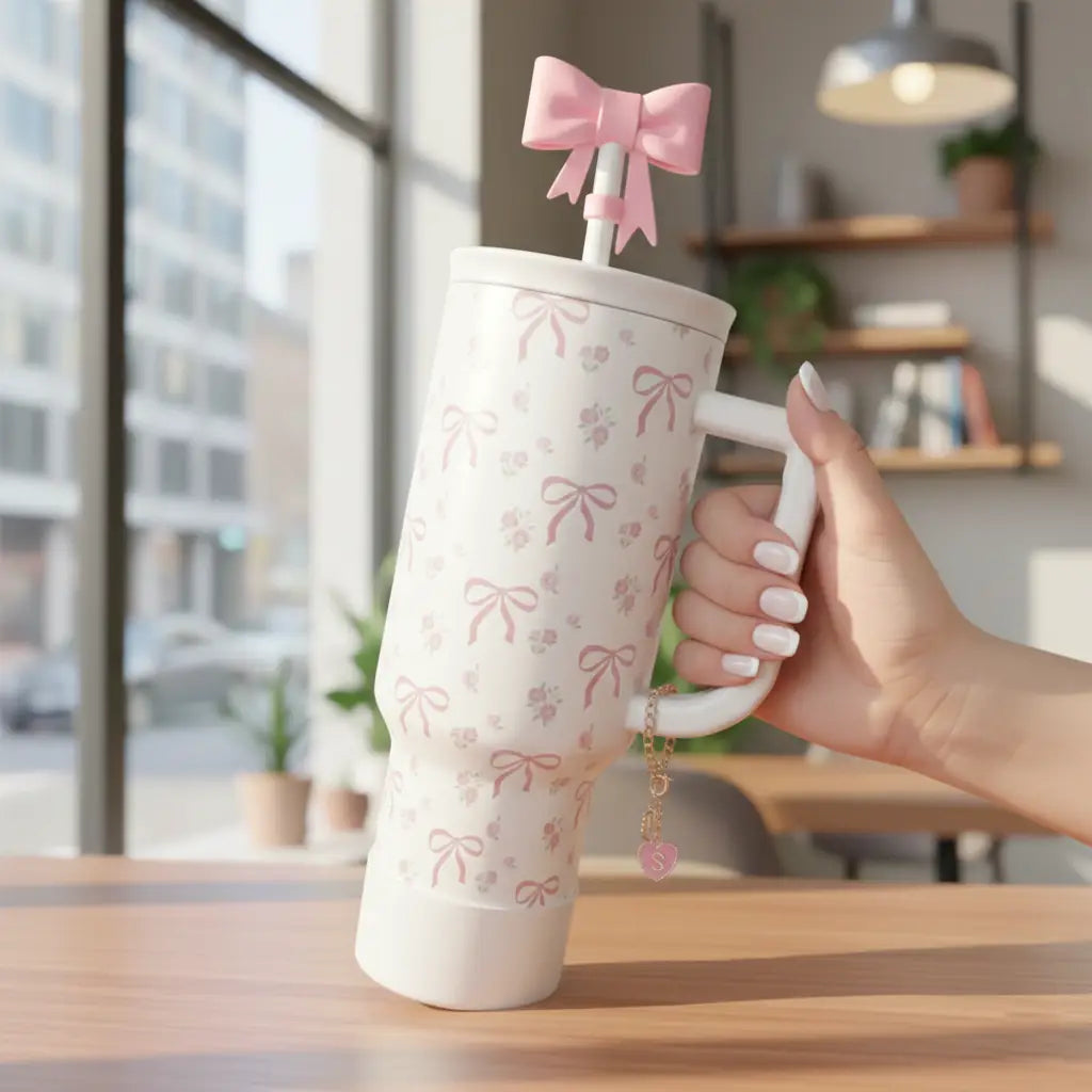 Rosy Lace Bow Tumbler