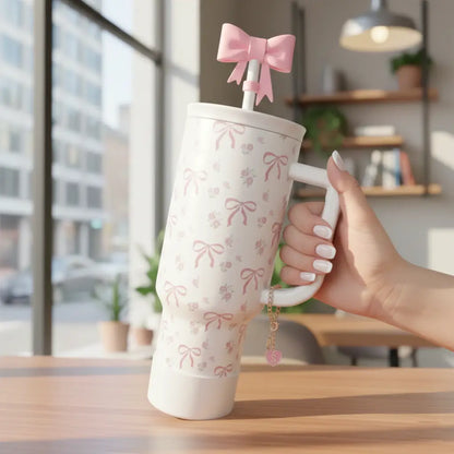 Rosy Lace Bow Tumbler