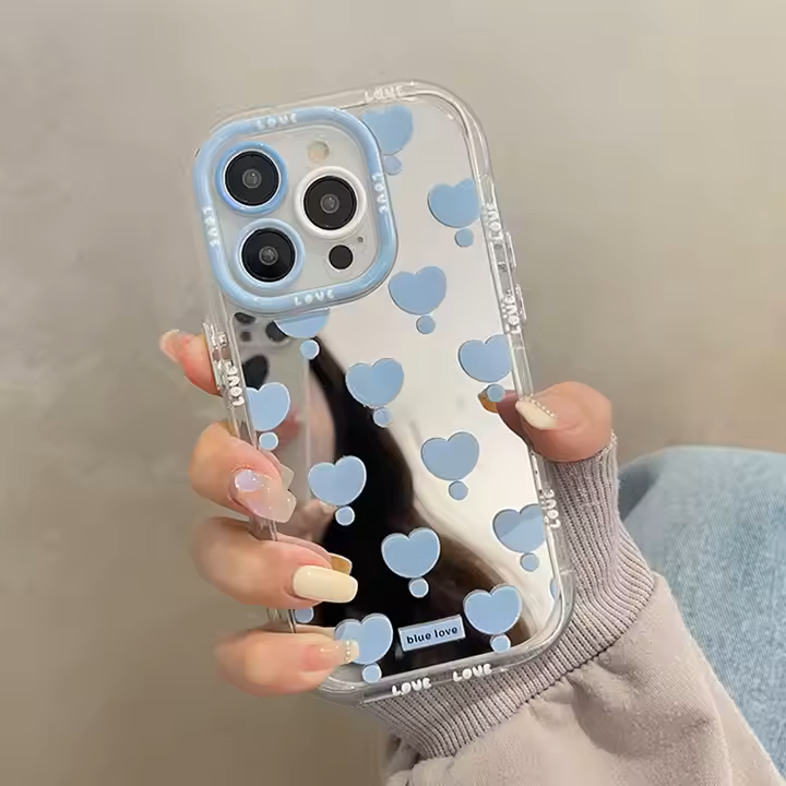Chic Love Mirror Heart Phone Case