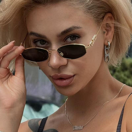 Golden Edge Minimal Cat-Eye Sunglasses
