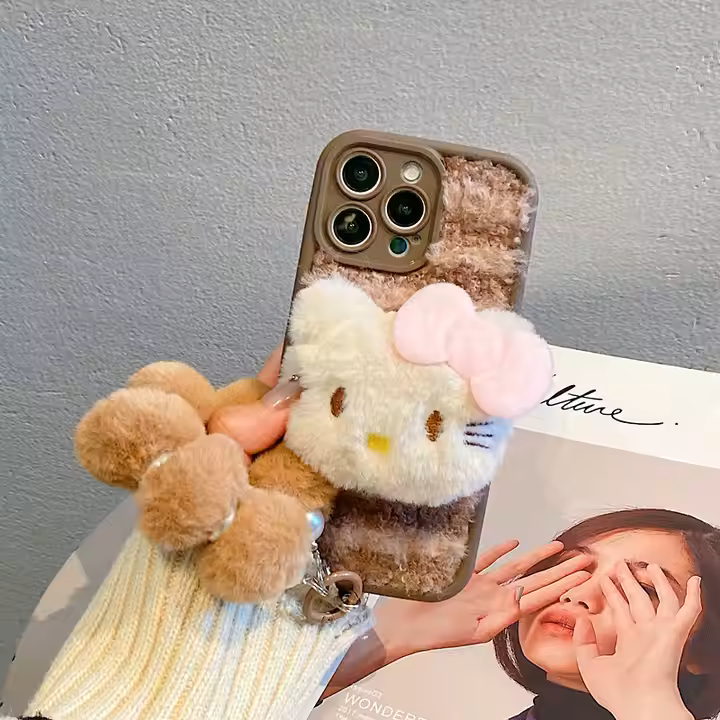 Cute Fluffy Kitty Plush Phone Case