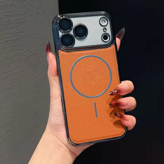 Crimson Mag Circle Leather Case
