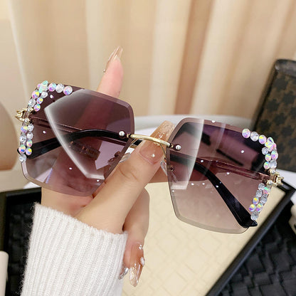 Starlight Diamond Glam Rimless Sunglasses