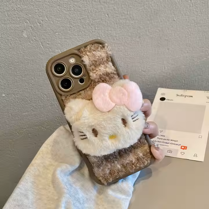 Cute Fluffy Kitty Plush Phone Case