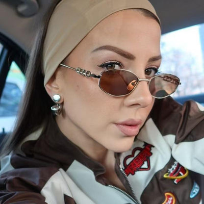 Golden Edge Minimal Cat-Eye Sunglasses