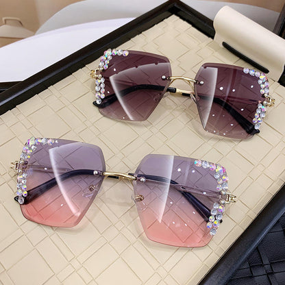 Starlight Diamond Glam Rimless Sunglasses