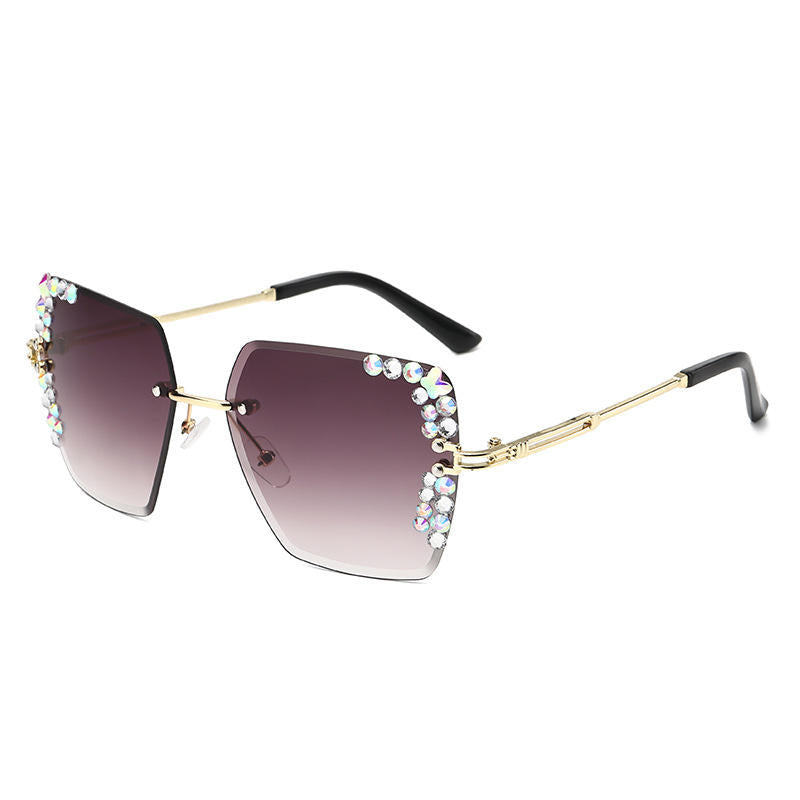 Starlight Diamond Glam Rimless Sunglasses