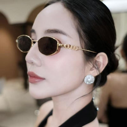 Golden Edge Minimal Cat-Eye Sunglasses