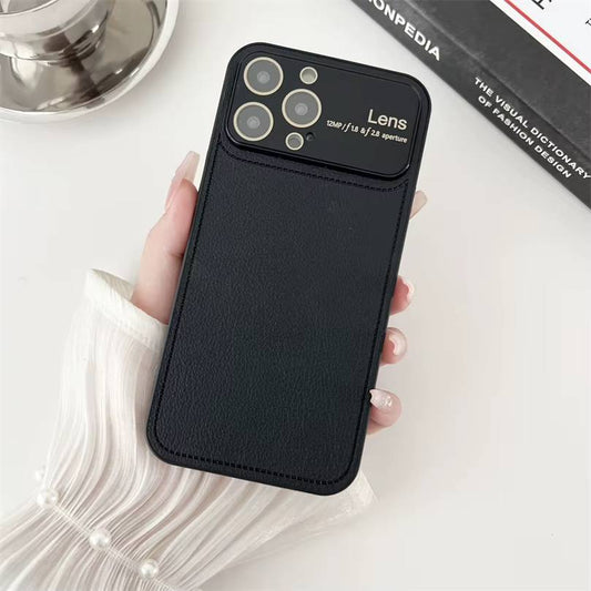 Luxury Glass Lens Window Leather Case - iPhone