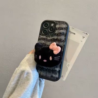 Cute Fluffy Kitty Plush Phone Case