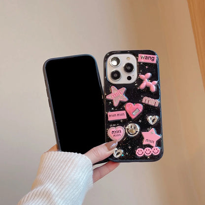 Adorable 3D Love & Star Dog Case