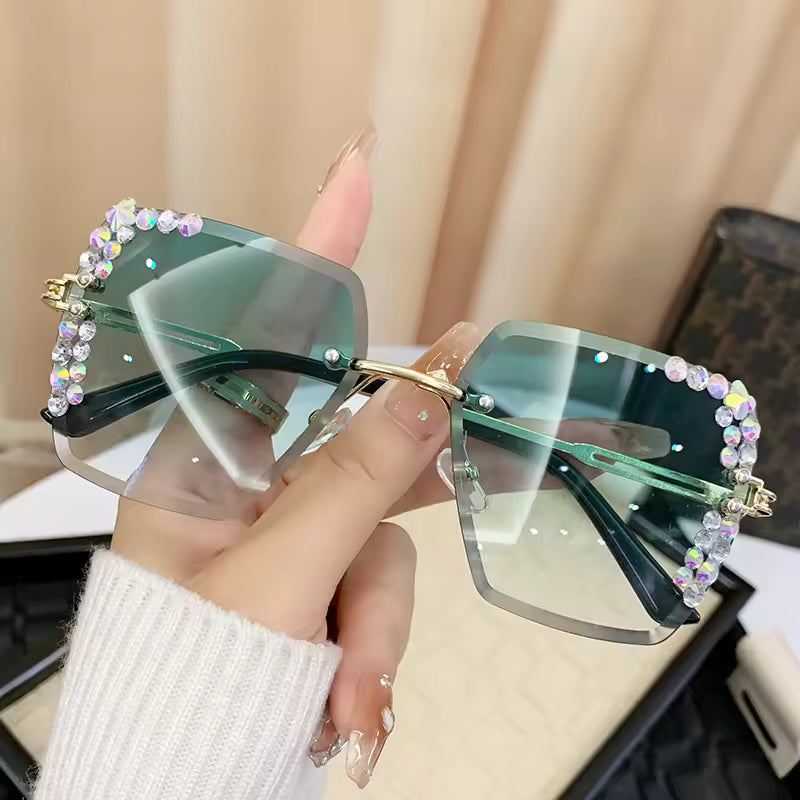 Starlight Diamond Glam Rimless Sunglasses