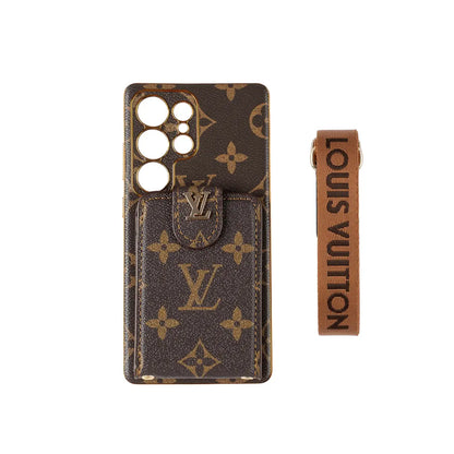 Luxury Monogram Leather Case With Wrist Strap