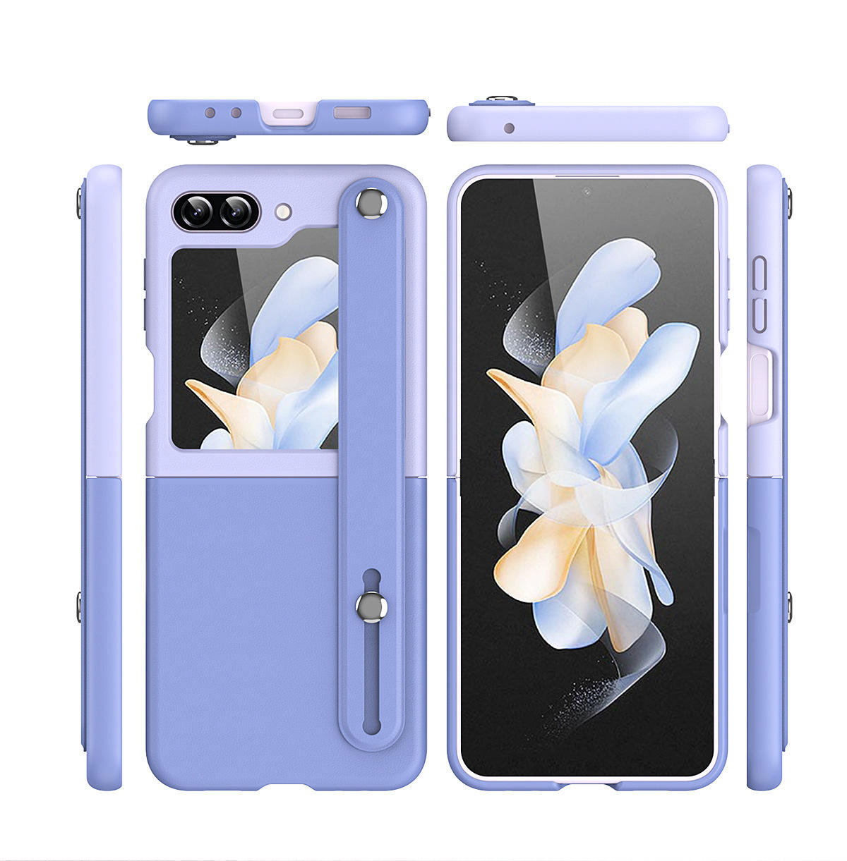 Galaxy Z Flip6 Stylish Wrist Strap Dual-Tone Case
