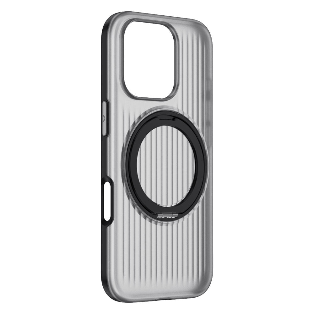 Translucent Striped Armor Rotating Bracket Case - iPhone