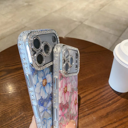 Azure Floral Allure Glam Case