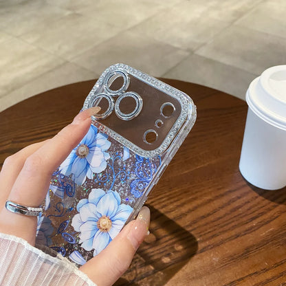 Azure Floral Allure Glam Case