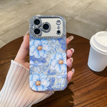 Azure Floral Allure Glam Case
