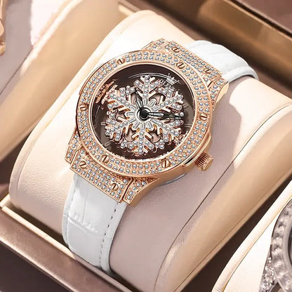 OLEVS Frozen Brilliance Revolving Diamond Wristwatch