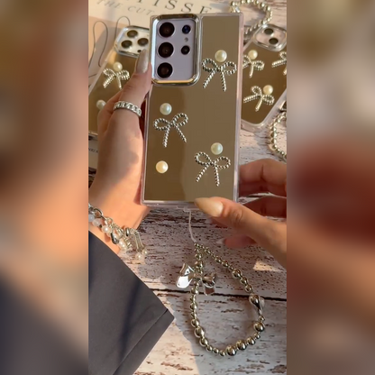 Mirror Pearl Bow Case - Samsung