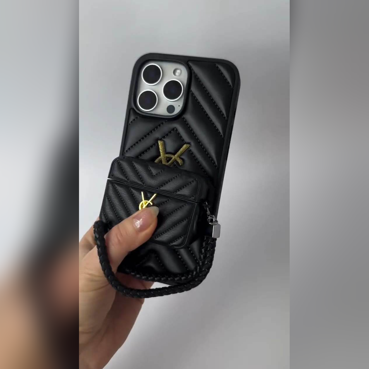 Luxe Handbag-Inspired  Case & Matching AirPods Cover