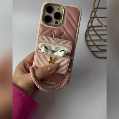 Luxe Handbag-Inspired  Case & Matching AirPods Cover
