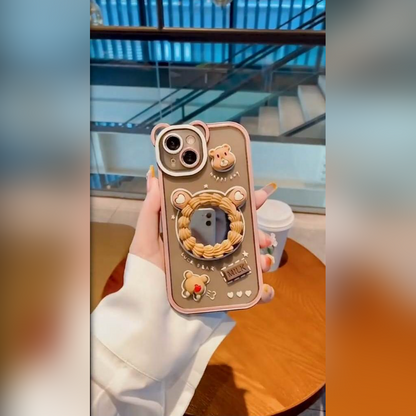 Dreamy Bear Charm 3D Mirror  Case