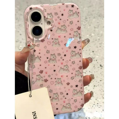 Cute Puppy Case with Stylish Beaded Strap