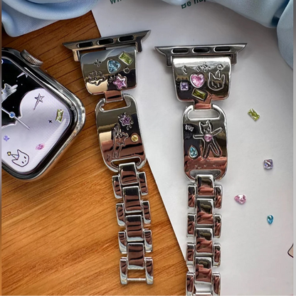 Glossy Cat Metal Band For Watch