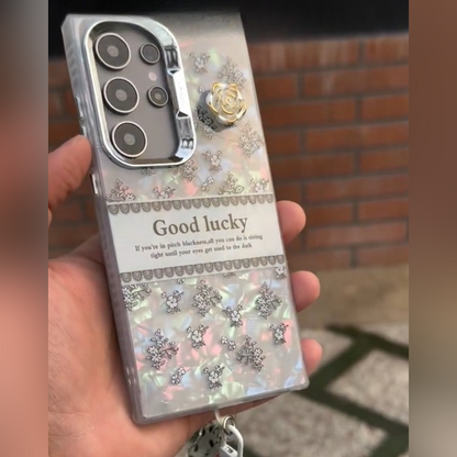 Luxury Pearl Inspired Case with Charm - Samsung