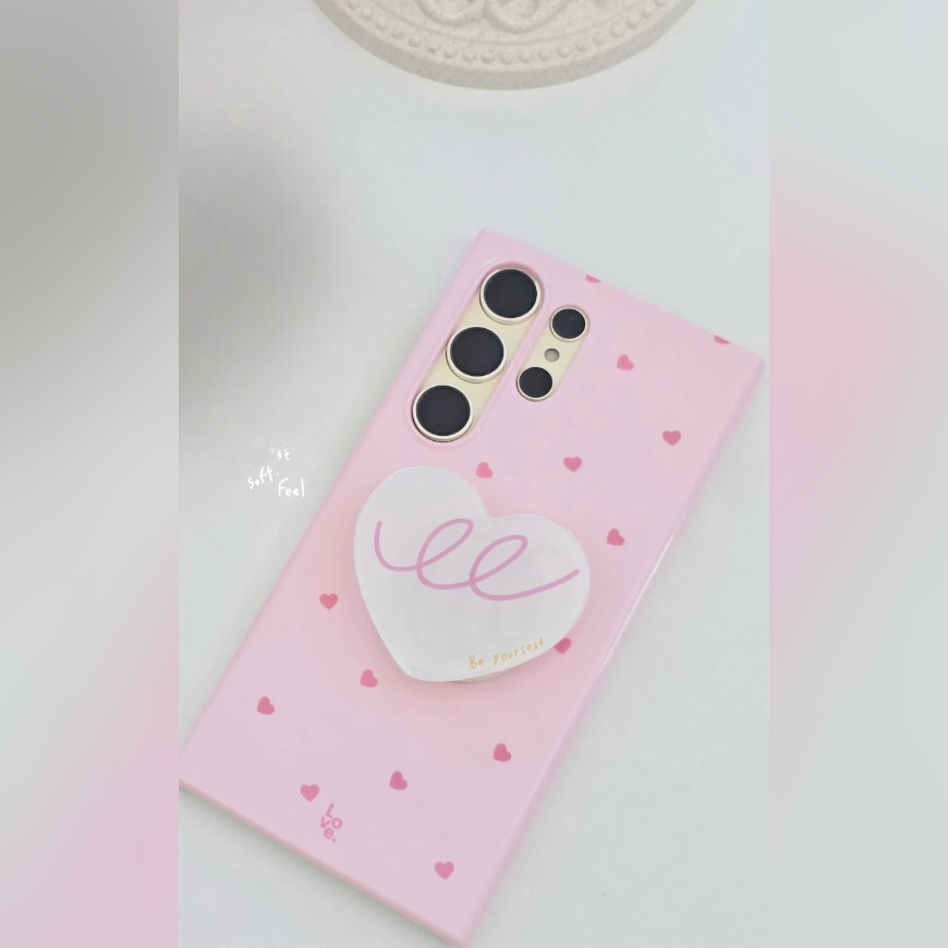 Pastel Love Heart Grip Case - Samsung