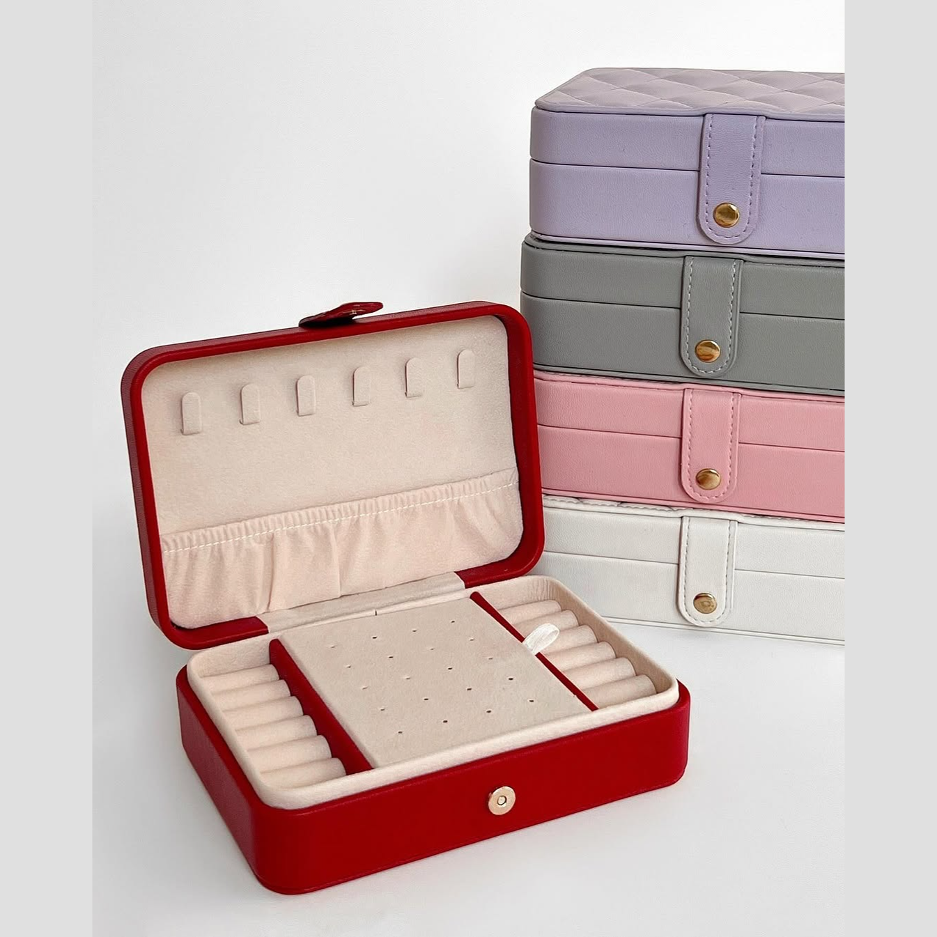 Elegant Quilted Jewelry Organizer Box
