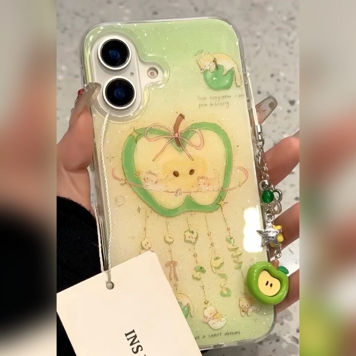 Ethereal Glow Charm Glitter Case